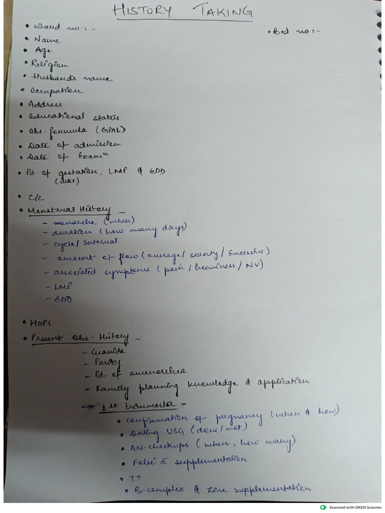 Obg History Taking Amrit Pdf
