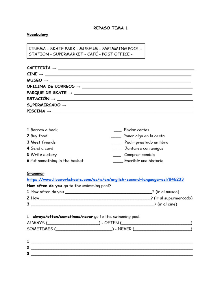 Vocabulary and Grammar Practice Guide | PDF