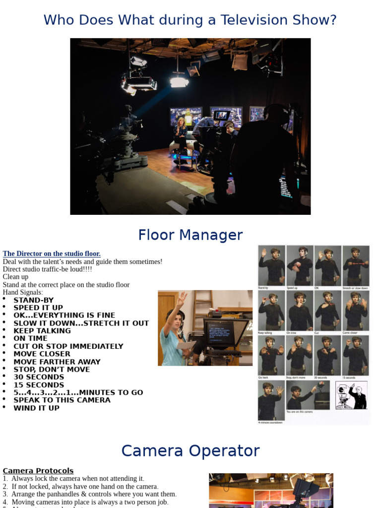 Roles in Television Production Explained | PDF | Information And ...