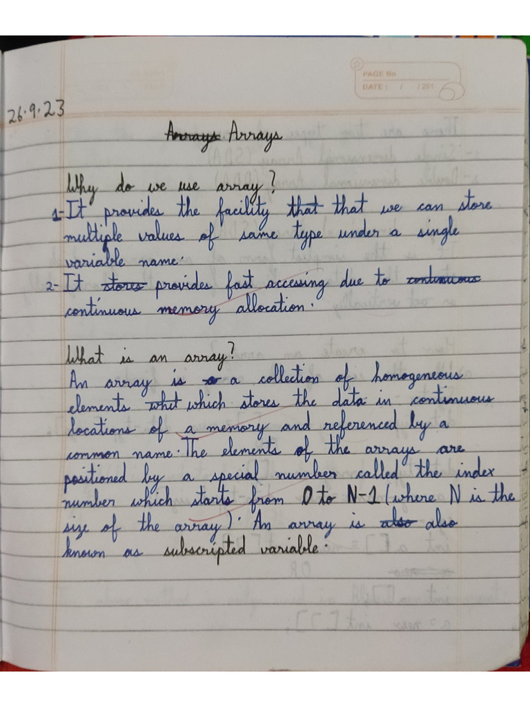 Arrays 10th Icse 2024 | PDF