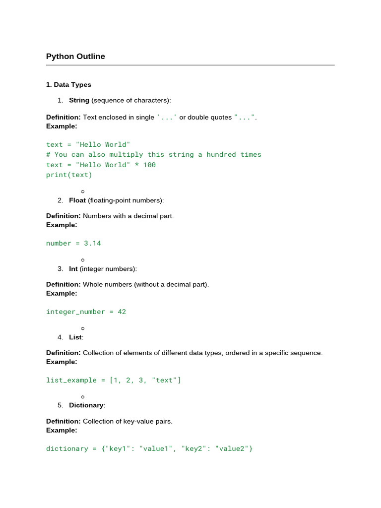 Python Basics: Data Types & Operations | PDF | Integer | Multiplication