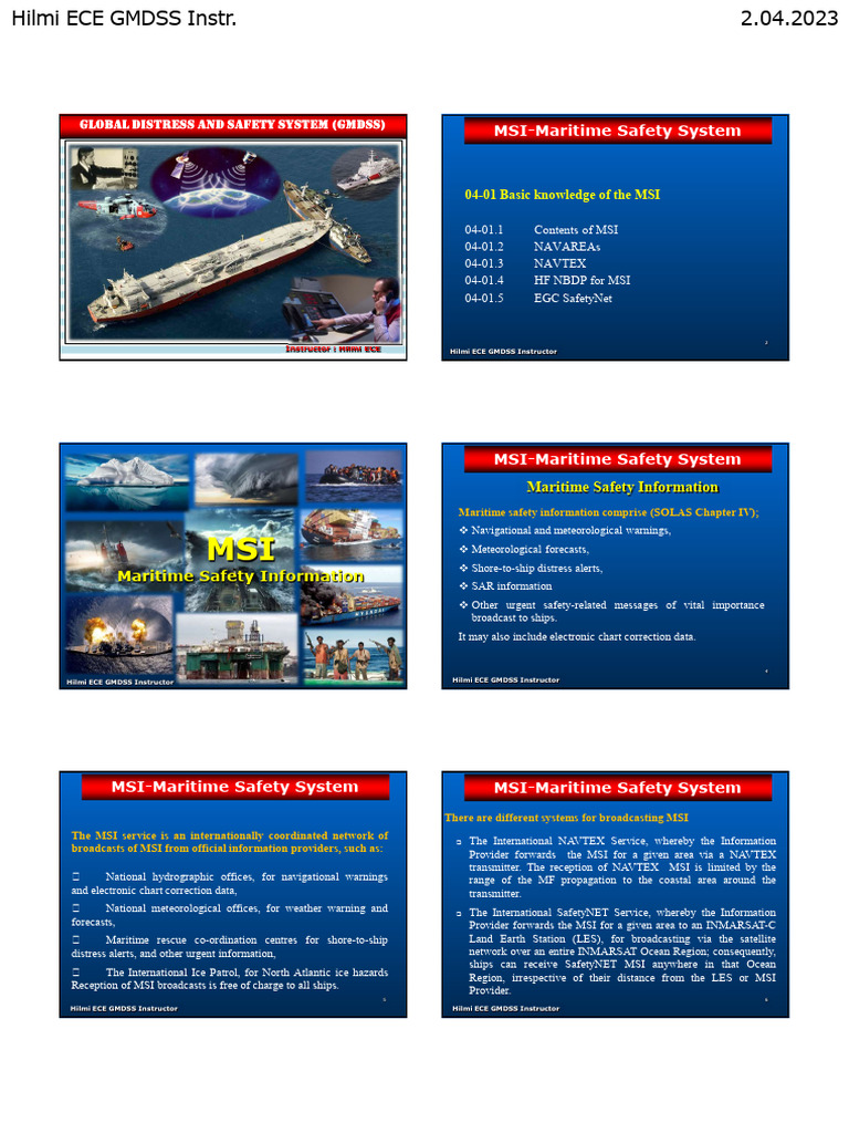 MSI and NAVTEX in GMDSS Explained | PDF | Telecommunications | Radio