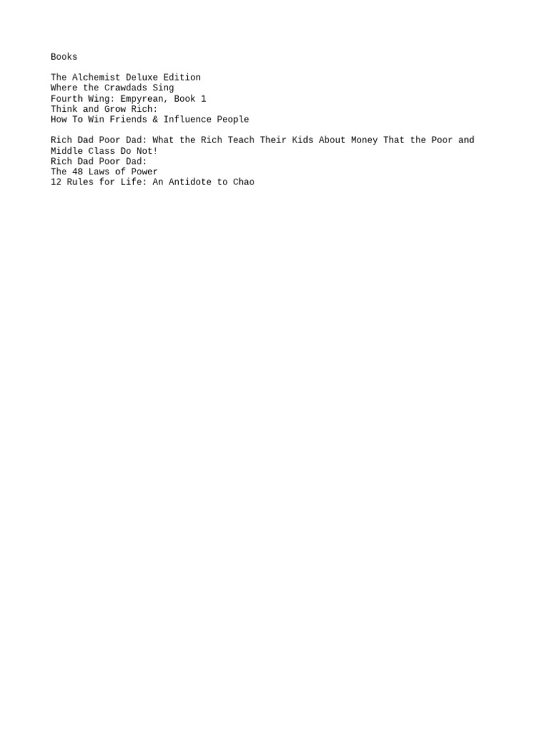 Top Must-Read Books List | PDF
