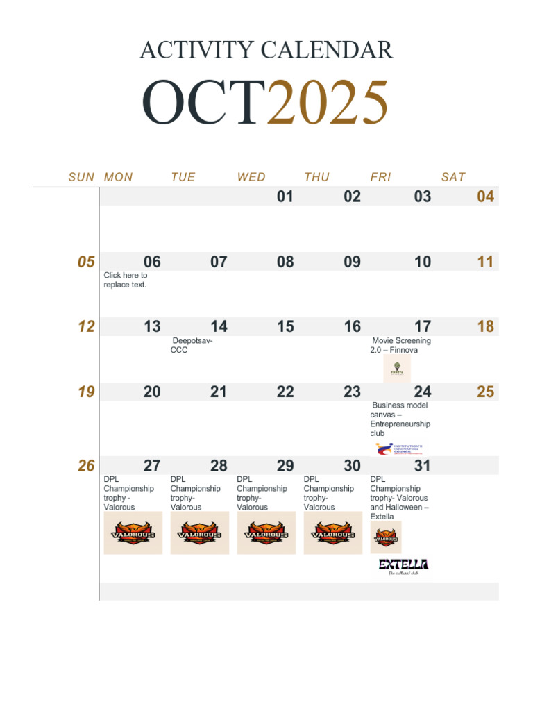 October 2025 Activity Calendar | PDF