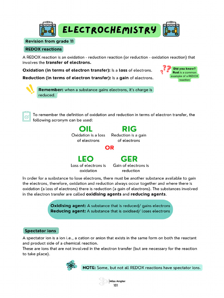 Redox Grade 11 | PDF