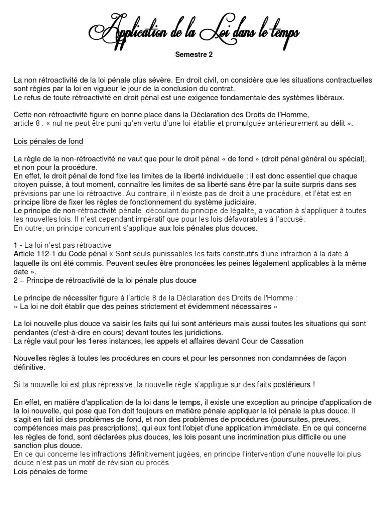 Dissertation la non retroactivite de la loi picture