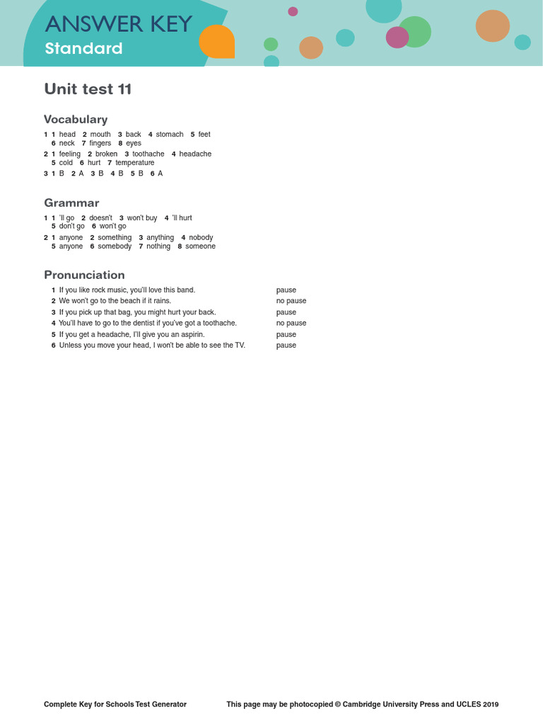 KFS UT U11 Answer Key | PDF