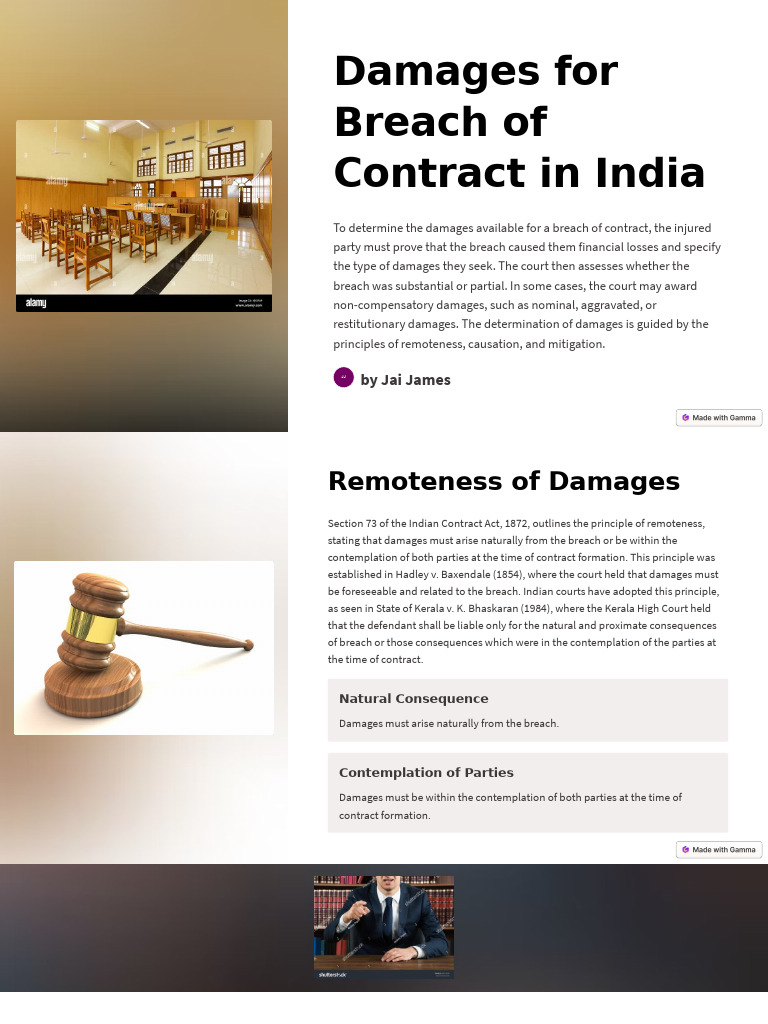 Damages for Breach of Contract in India | PDF | Damages | Causation (Law)