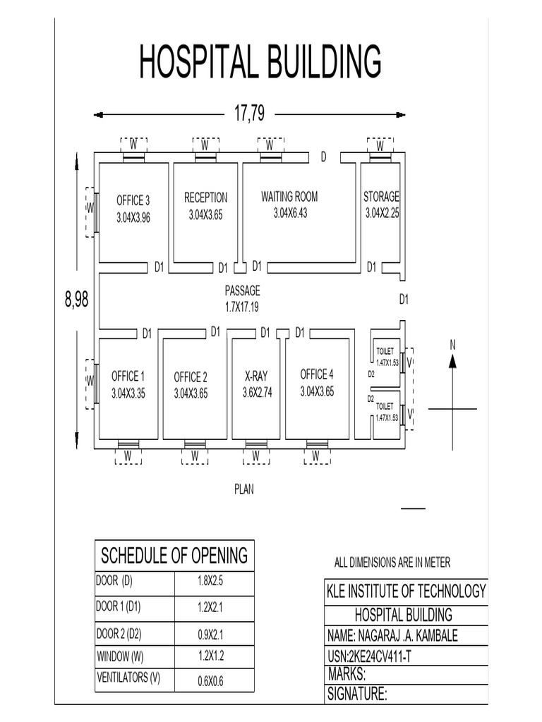 Hospital Building Floor Plan Dimensions | PDF