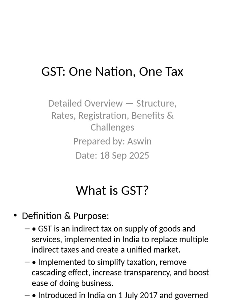 GST Detailed Presentation | PDF | Taxes | Taxation