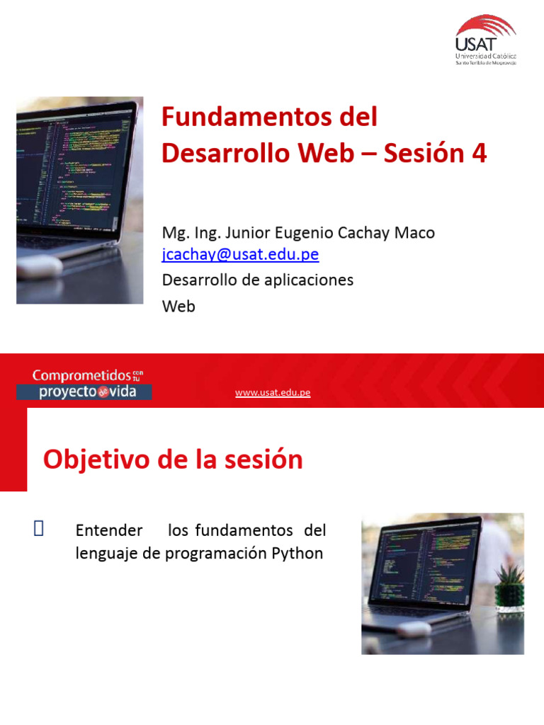 Desarrollo de Aplicaciones Web Sesión 4 | PDF | Python (lenguaje de ...