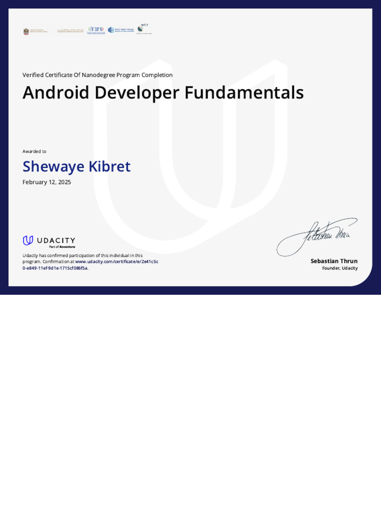 Android Developer Fundamentals Certificate | PDF