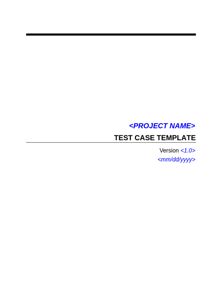 Test Case Template for Project Documentation | PDF | Use Case ...
