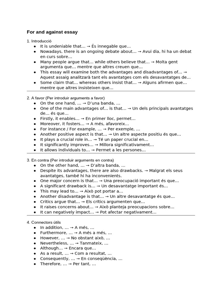 For An Against | PDF