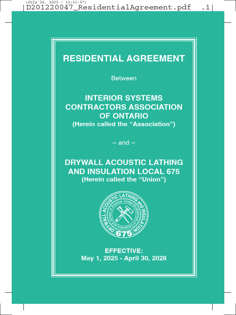 Local 675 Collective Agreement 2025-2028 | PDF | Overtime | Employment
