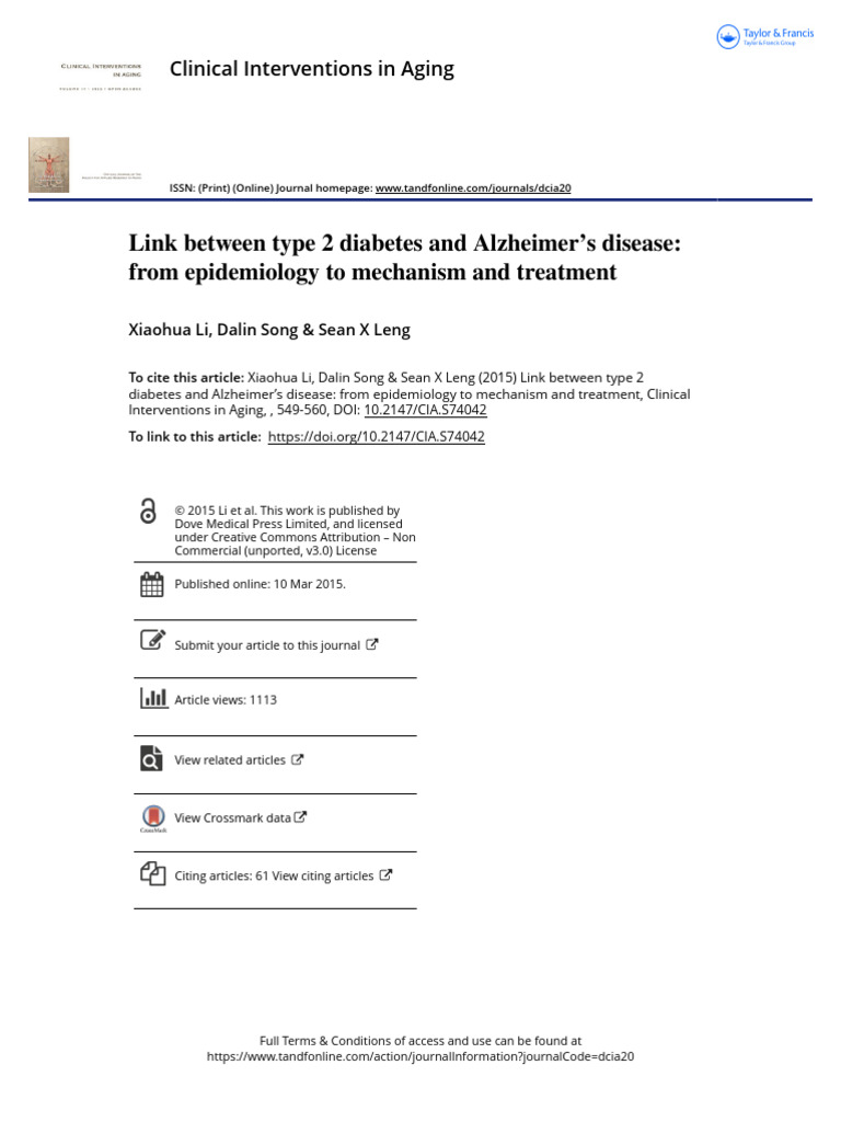 Link Between Type 2 Diabetes and Alzheimer S Disease From Epidemiology ...