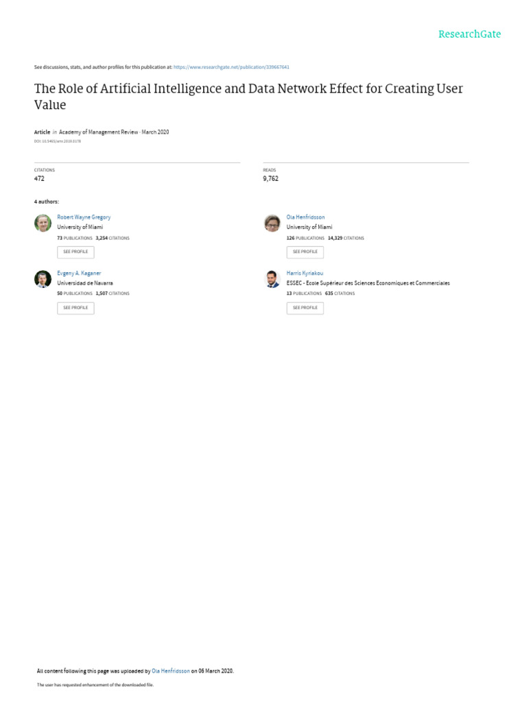 Datanetworkeffects Final Pre Printversion | PDF | Artificial ...