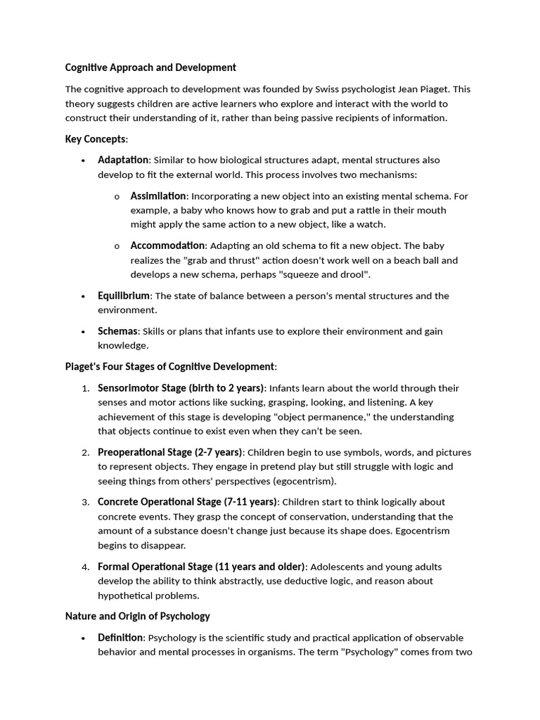 Cognitive Development and Perception Insights | PDF | Perception | Senses