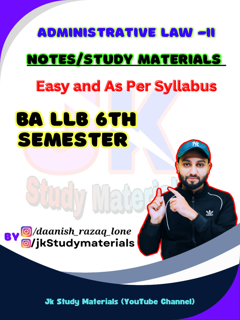 Administrative Law II Notes for BA LLB | PDF | Justice | Crime & Violence
