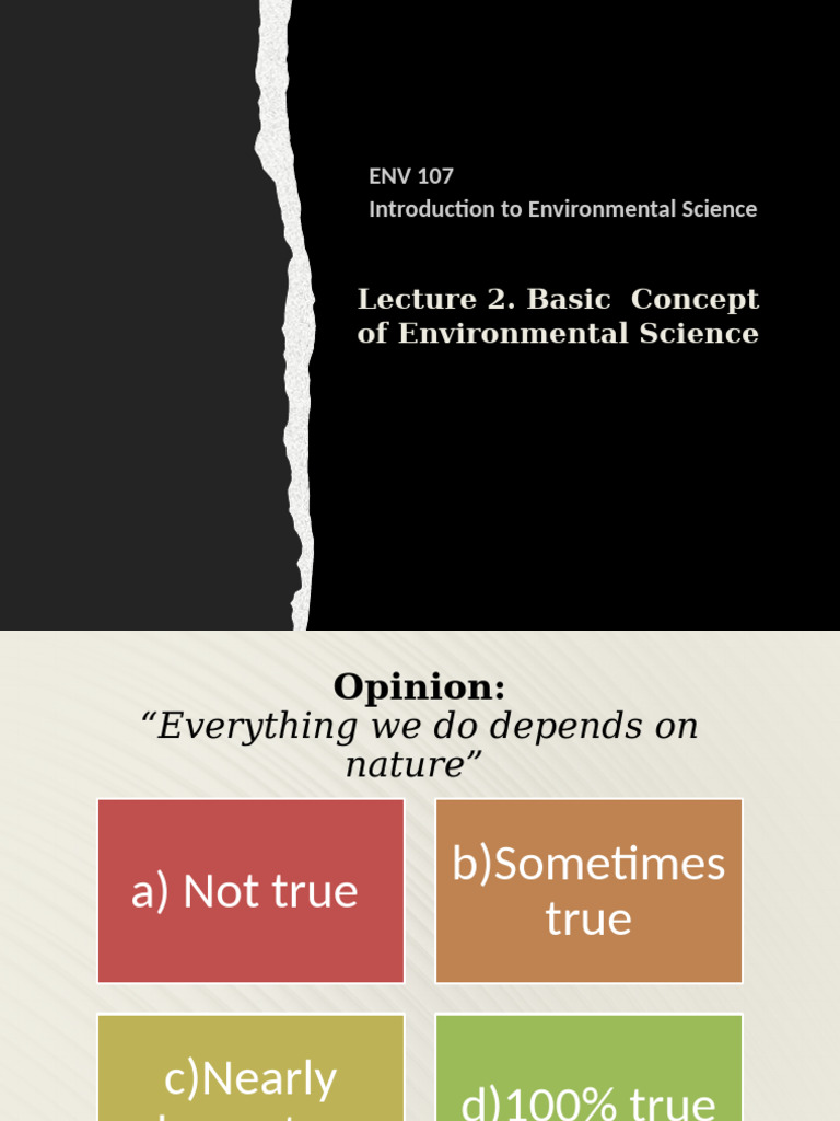 ENV 107 Lecture 2 Fundementals of Environment 2 | PDF | Ecosystem ...