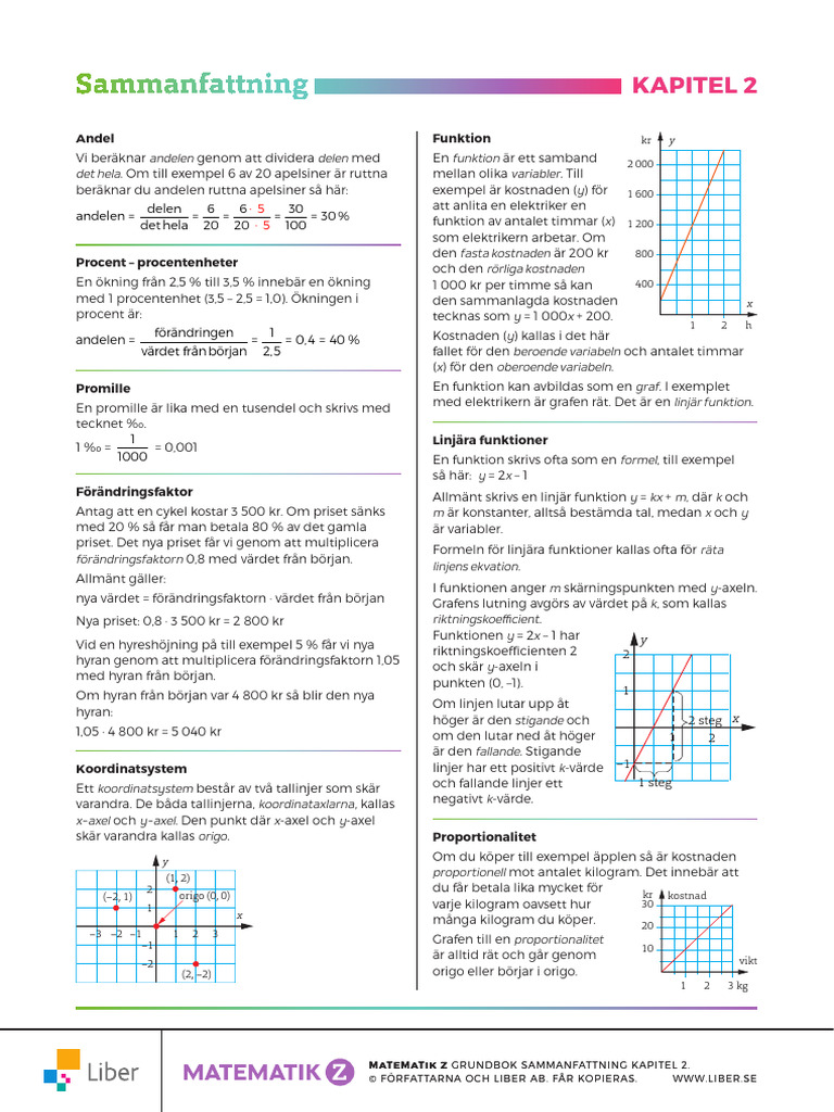Z Sammanfattning Kap 2 A4 v-2 | PDF