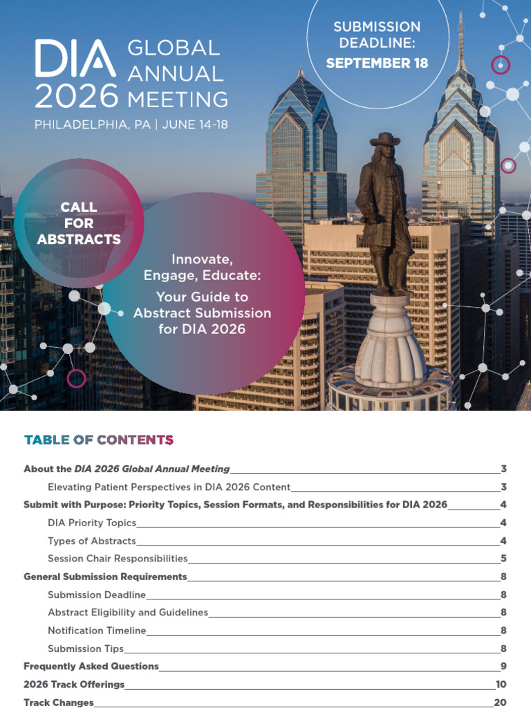Abstract Submission for DIA 2026 | PDF | Pharmacovigilance | Risk ...