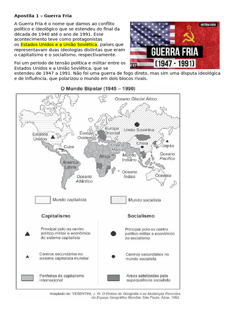 GUERRA FRIA Questões para Estudo | PDF | Guerra Fria | Continente