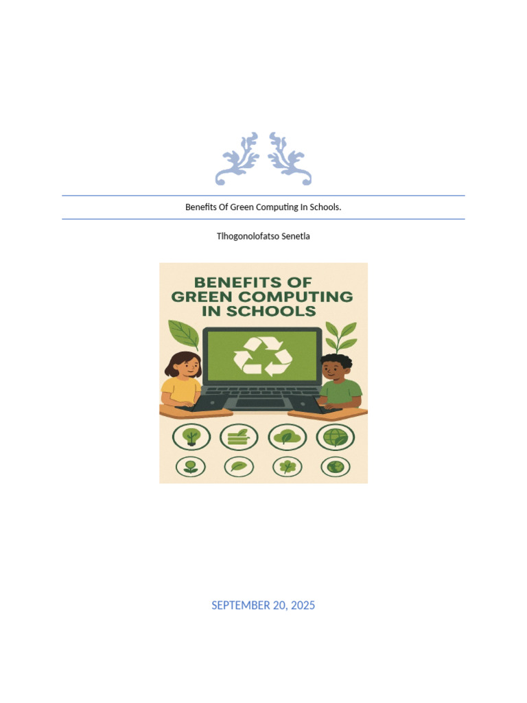 Green Computing Benefits in Schools | PDF | Efficient Energy Use ...