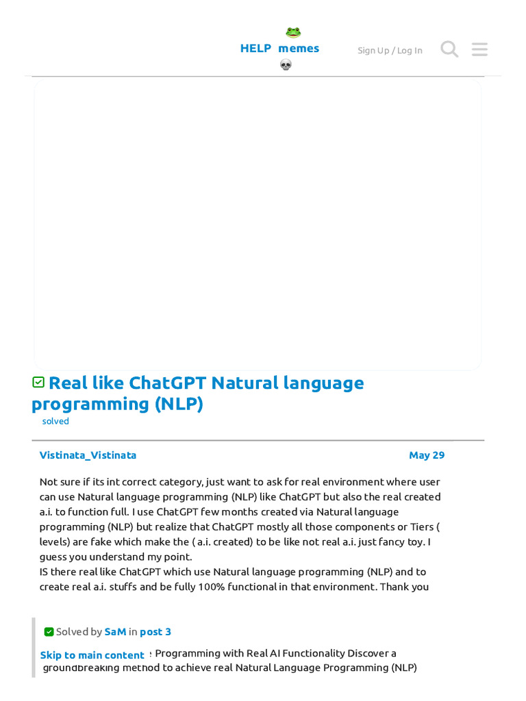 Real Like ChatGPT Natural Language Programming (NLP) - Discussio | PDF ...