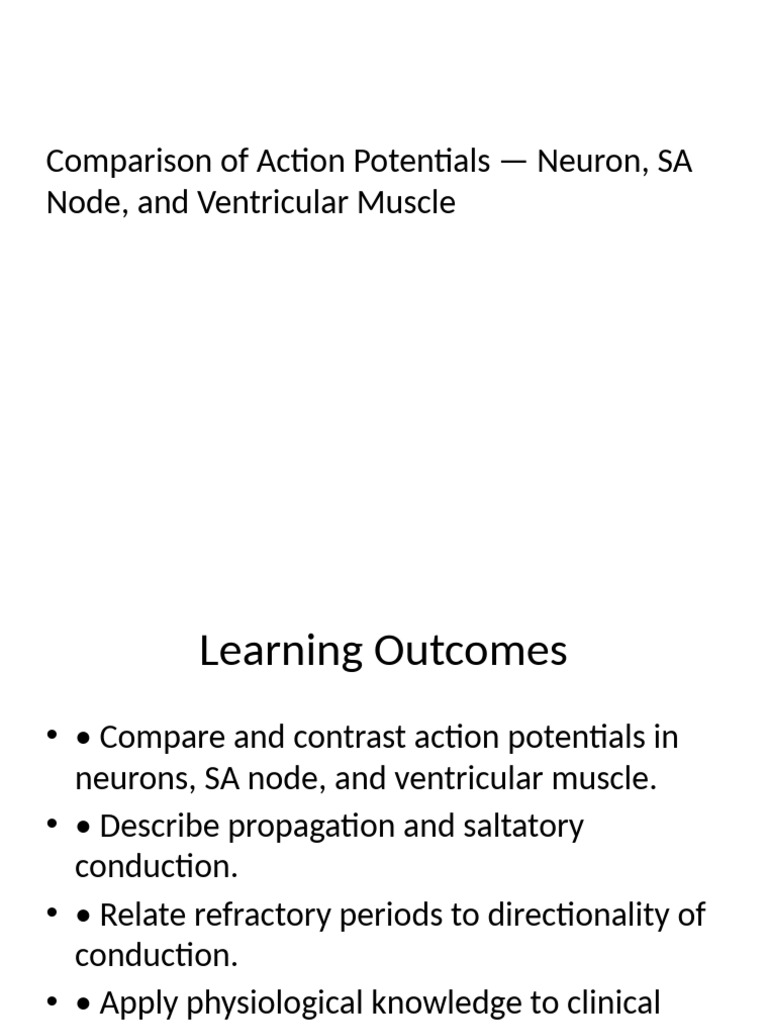 Comparison of Action Potentials DVM Lecture | PDF | Action Potential ...