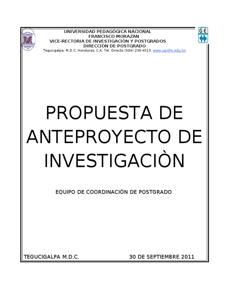 Propuesta de Esquema para La Elaboraciòn de Un Proyecto de ...