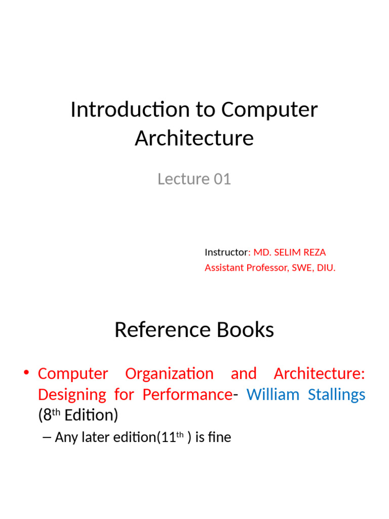 Com Arch Lec Slide 1 | PDF | Integrated Circuit | Logic Gate