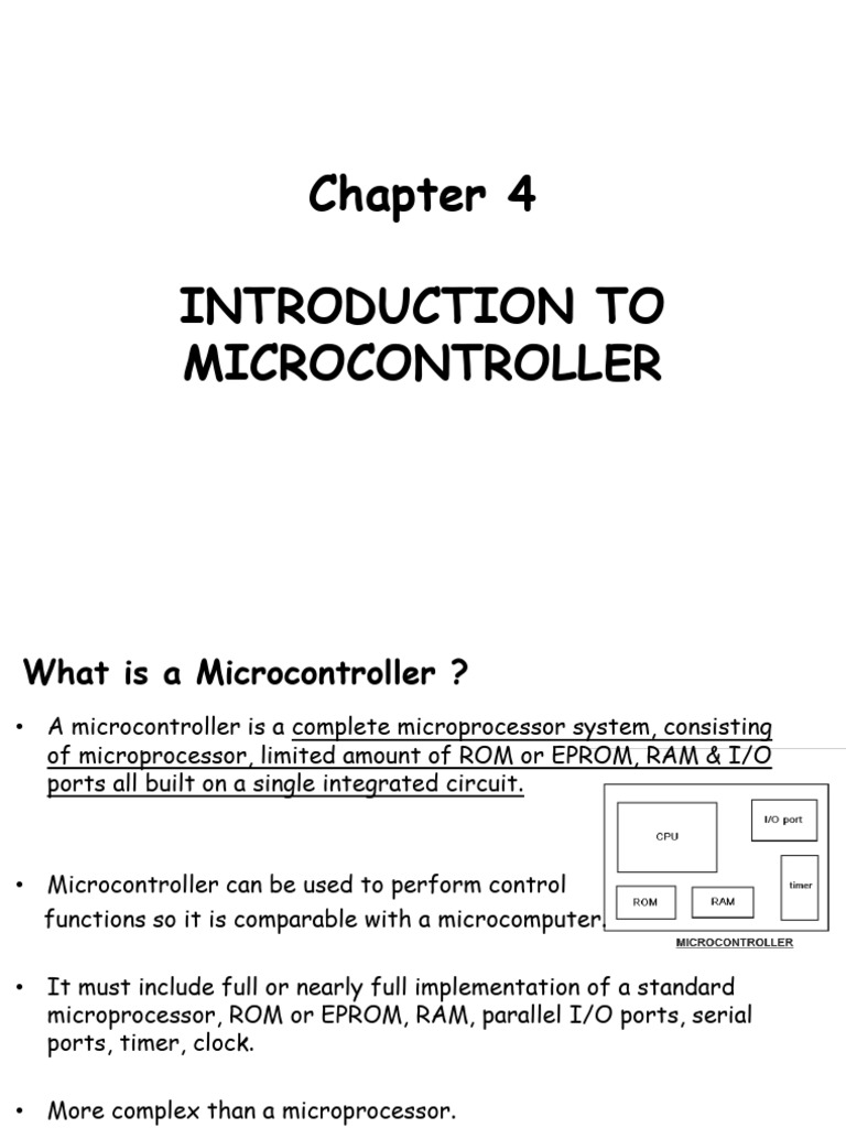 Introduction to Microcontrollers Overview | PDF | Microcontroller ...