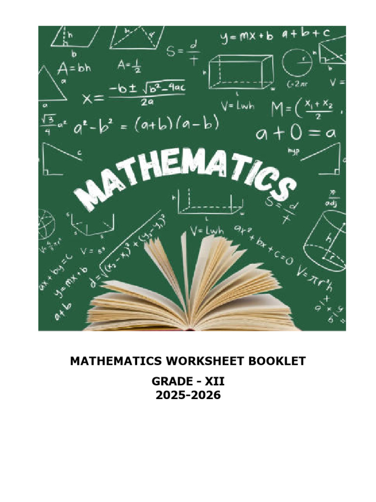 Grade 12 Mathematics Worksheet 2025-26 | PDF | Matrix (Mathematics ...