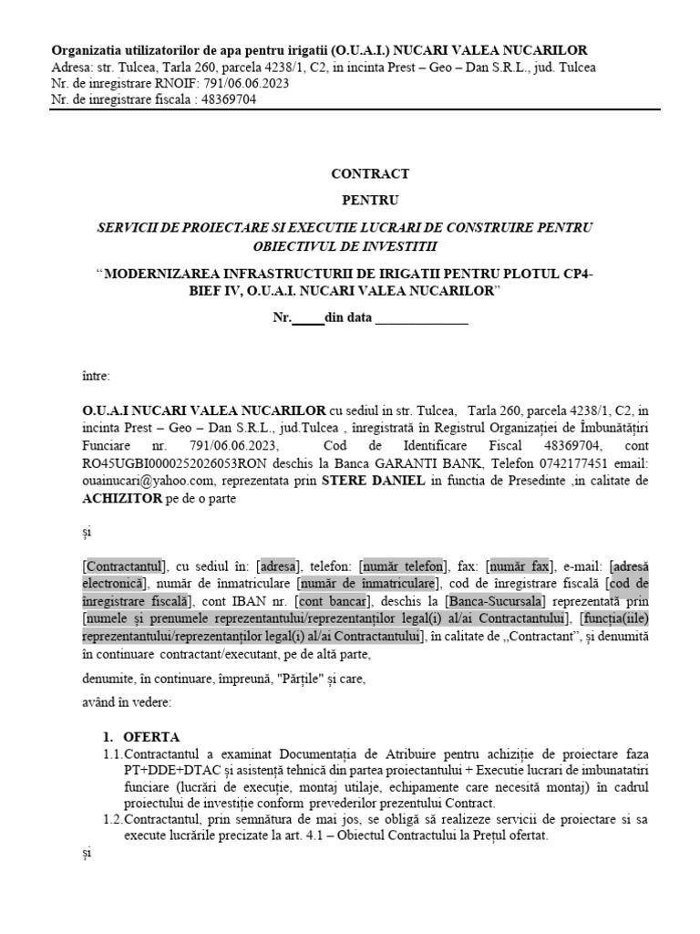 Model Contract | PDF