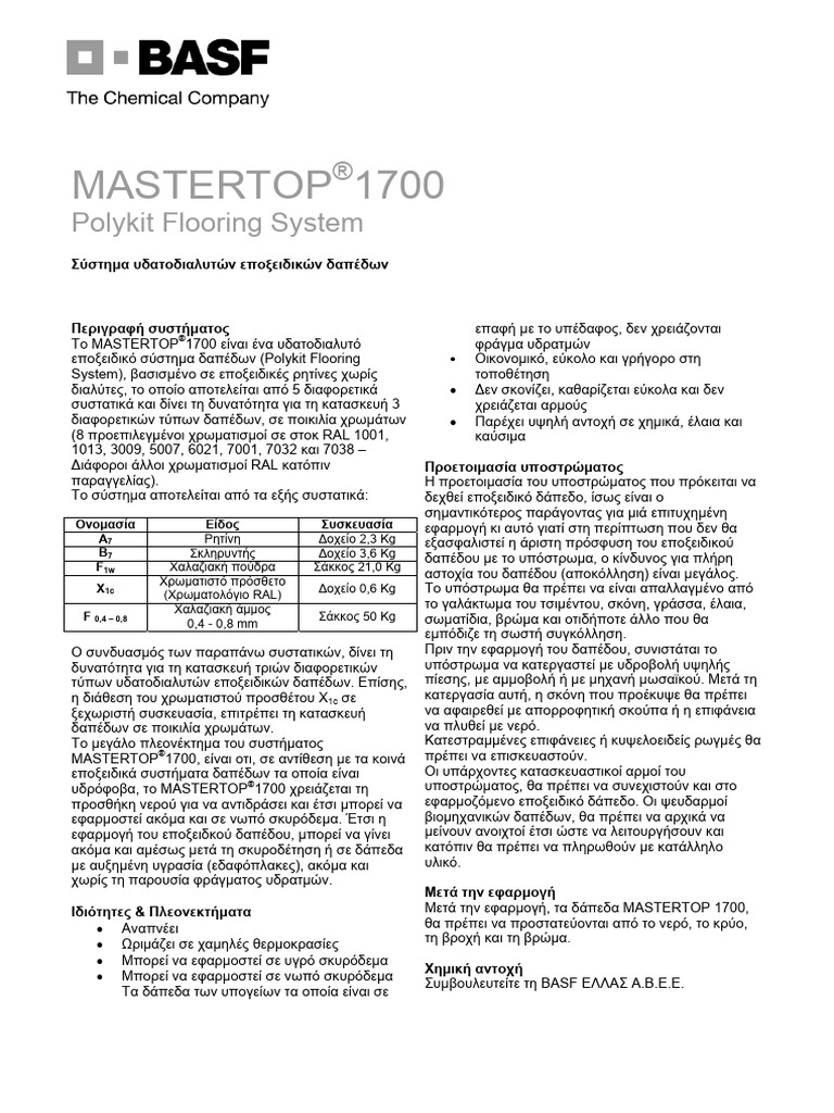 Mastertop 1700 | PDF