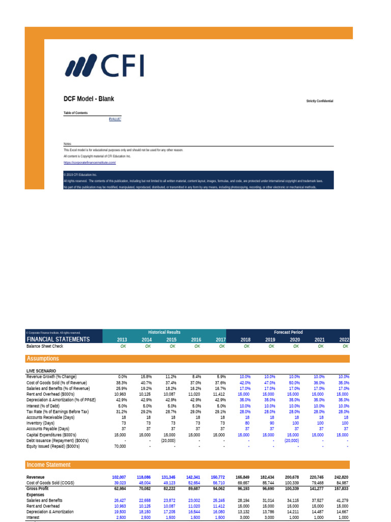 Educational DCF Model Template | PDF | Equity (Finance) | Accounting