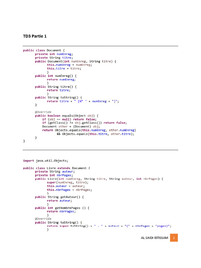 TD3 Partie 1 | PDF