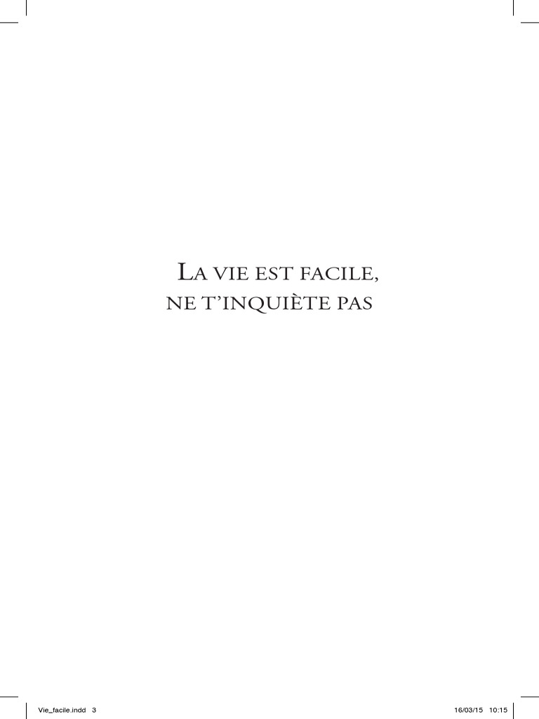 La vie est facile, ne t'inquiète pas | PDF