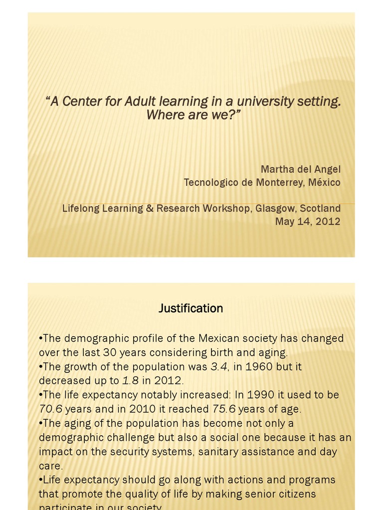 Center For Adult Learning | PDF | Adult Education | Society