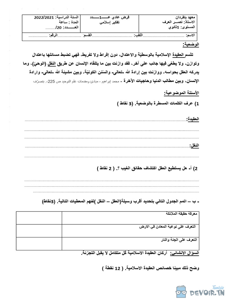 Principes de la croyance islamique | PDF