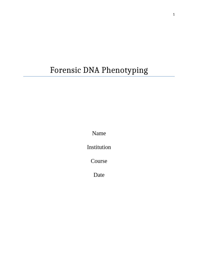 Forensic DNA Phenotyping Overview | PDF | Dna Profiling | Genetics