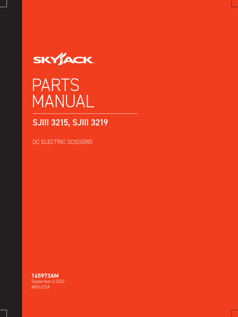 SkyJack 3219 Parts Manual | PDF | Screw | Electrical Connector