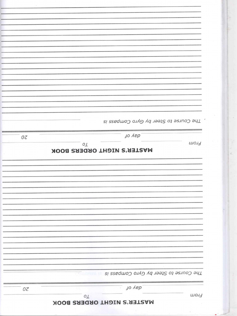 Master Night Order Book | PDF
