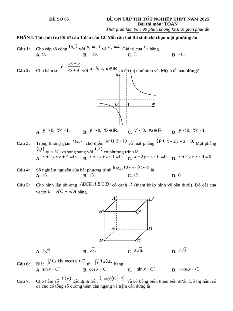 ĐỀ SỐ 05 - HS | PDF