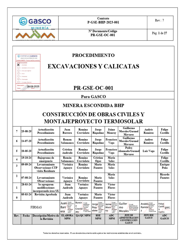 Excavaciones y Calicatas REV 7 E1 | PDF | Topografía | Roca (geología)