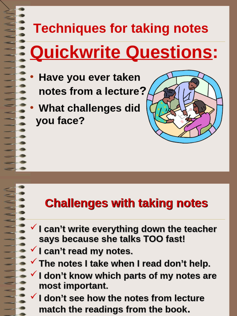 Effective Note-Taking Techniques | PDF | Mental Processes | Education ...