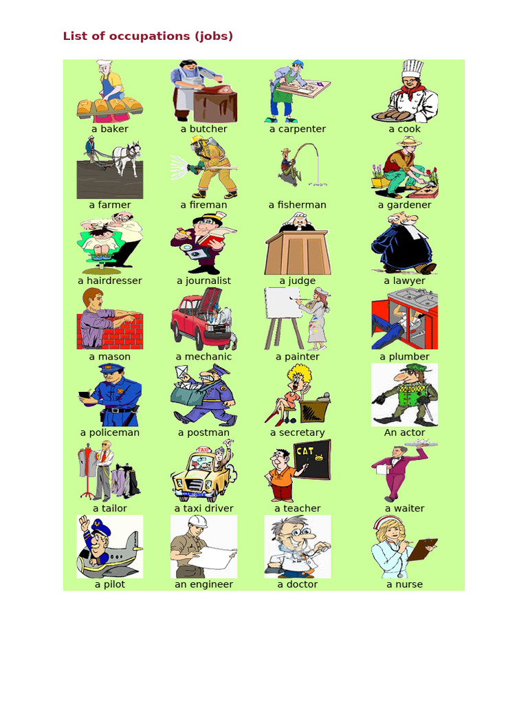 Comprehensive List of Occupations | PDF | Health Care