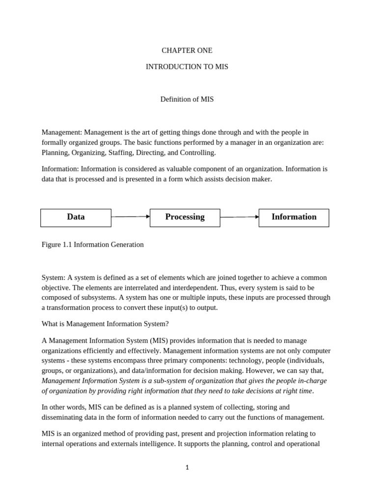 Mis Chapter 1-3 | PDF | Information System | System