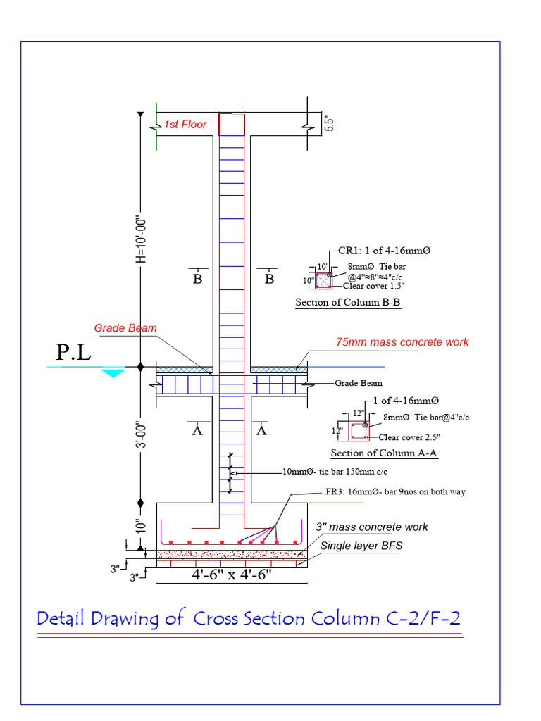 Cross Section Detail of Column C-2/F-2 | PDF